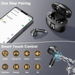Bluetooth 5.4 Wireless Earbuds with Deep Bass