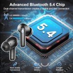 Bluetooth 5.4 Wireless Earbuds with Noise Cancelling