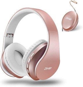 ZIHNIC Foldable Bluetooth Over-Ear Headphones - Rose