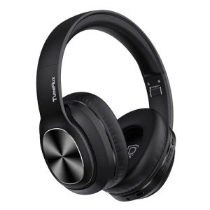TuneFlux Wireless Bluetooth Over-Ear Headphones, 80H Playtime