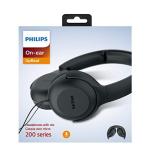 Philips UH201BK On-Ear Foldable Headphones with Mic