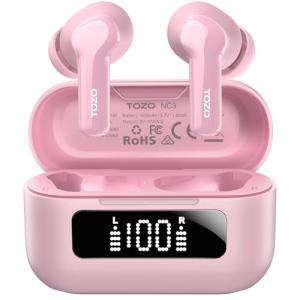 TOZO NC3 Noise Cancelling Bluetooth Earbuds (Pink)