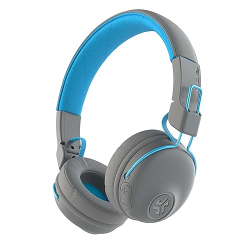 JLab Studio Wireless On-Ear Bluetooth Headphones, Grey/Blue