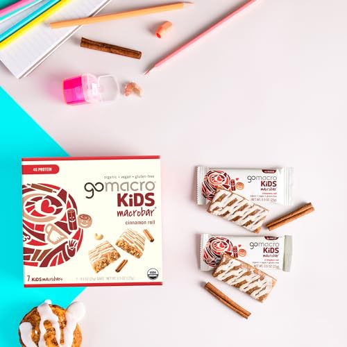 GoMacro Kids Cinnamon Roll Vegan Snack Bars - 7-Pack