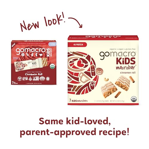 GoMacro Kids Cinnamon Roll Vegan Snack Bars - 7-Pack