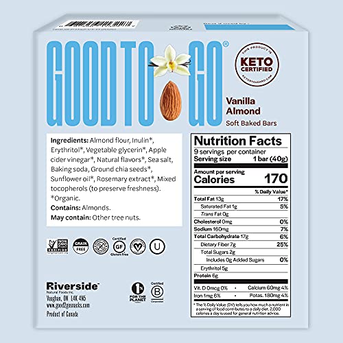 Vanilla Almond Soft Baked Bars - 9 Pack Gluten-Free, Keto, Paleo, Low Carb