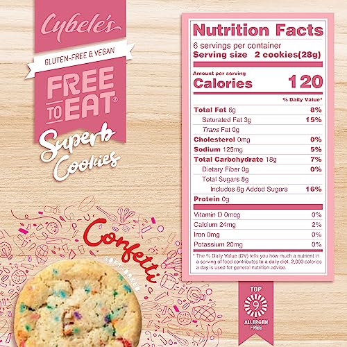Cybele's Gluten-Free Confetti Soft Baked Cookies, Vegan Option