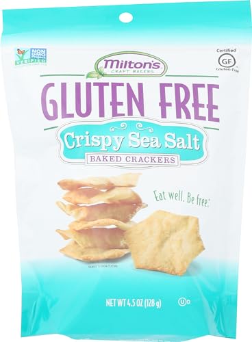 Milton's Gluten Free Sea Salt Crackers - Non-GMO, Kosher, Certified Gluten Free - 4.5 Oz