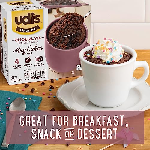 Udi's Gluten Free Chocolate Mug Cake Mix, 4-Pack