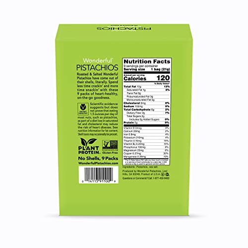 Wonderful Pistachios No Shells, Roasted & Salted, 0.75oz
