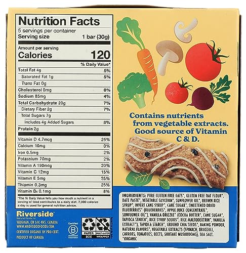 Organic Blueberry Bars, 5ct, Gluten Free Snacks