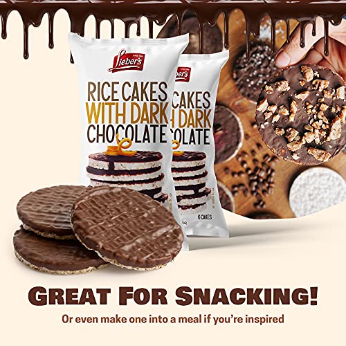LIEBERS Dark Chocolate Rice Cakes, Gluten & Dairy Free