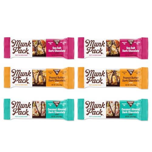 Munk Pack Nut & Seed Bar Variety Pack - Low Sugar, Keto, Protein - Gluten Free