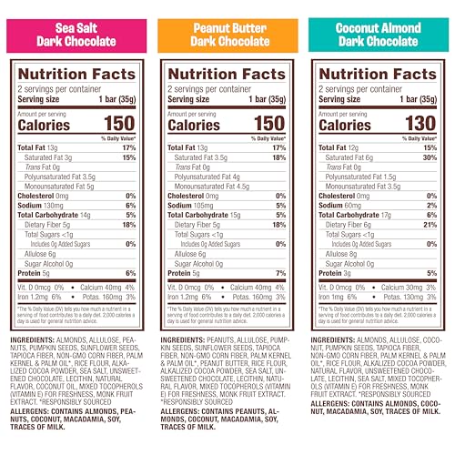 Munk Pack Nut & Seed Bar Variety Pack - Low Sugar, Keto, Protein - Gluten Free