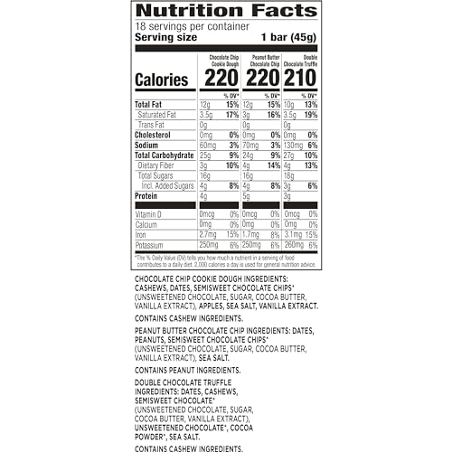 Chocolate Variety Pack, Vegan Fruit & Nut Bars (18)