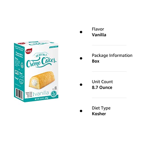 Katz Gluten Free Heavenly Vanilla Creme Cakes, 8.8 oz