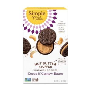 Simple Mills Cocoa Cashew Crème Sandwich Cookies - Gluten Free