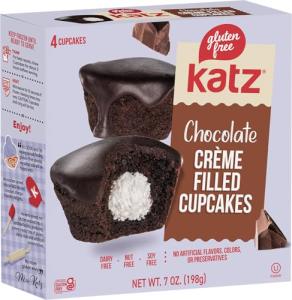 Katz Gluten Free Chocolate Crème Cupcakes (4 Pack)
