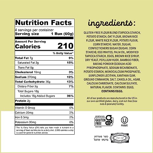 Katz Gluten Free Cinnamon Buns - Individually Wrapped