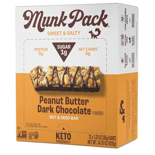 Munk Pack Peanut Butter Dark Chocolate Bar 12-Pack