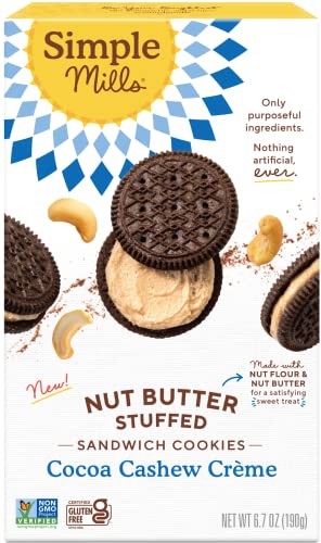 Simple Mills Cocoa Cashew Crème Sandwich Cookies - Gluten Free