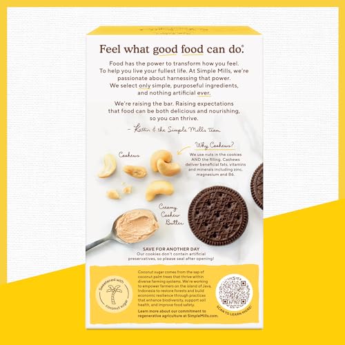 Simple Mills Cocoa Cashew Crème Sandwich Cookies - Gluten Free