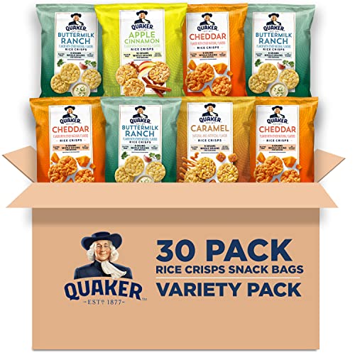 Quaker Gluten Free Rice Crisps Variety Pack, 30-count