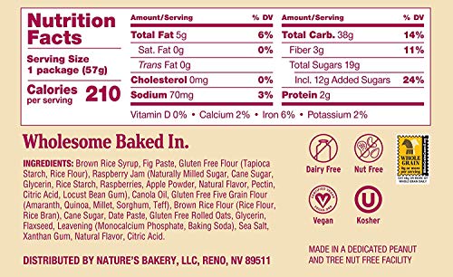 6 pack of Nature's Bakery Raspberry Fig Bars