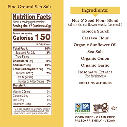 Simple Mills Almond Flour Sea Salt Crackers, 4.9oz
