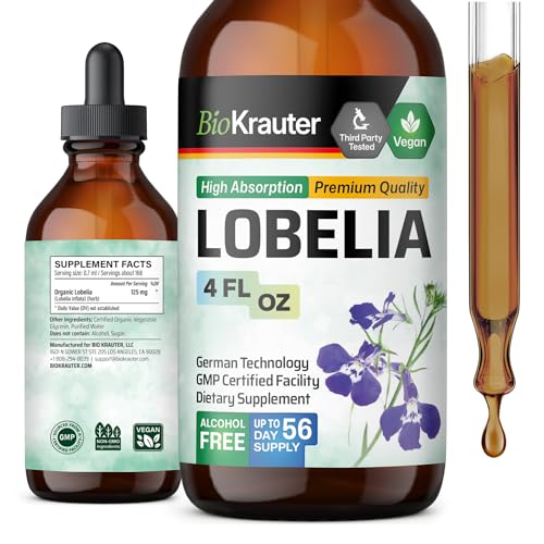 Organic Lobelia Tincture for Respiratory Support - Vegan