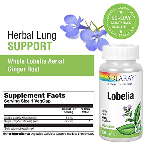 SOLARAY Lobelia Aerial 50mg | Respiratory & bronchial support
