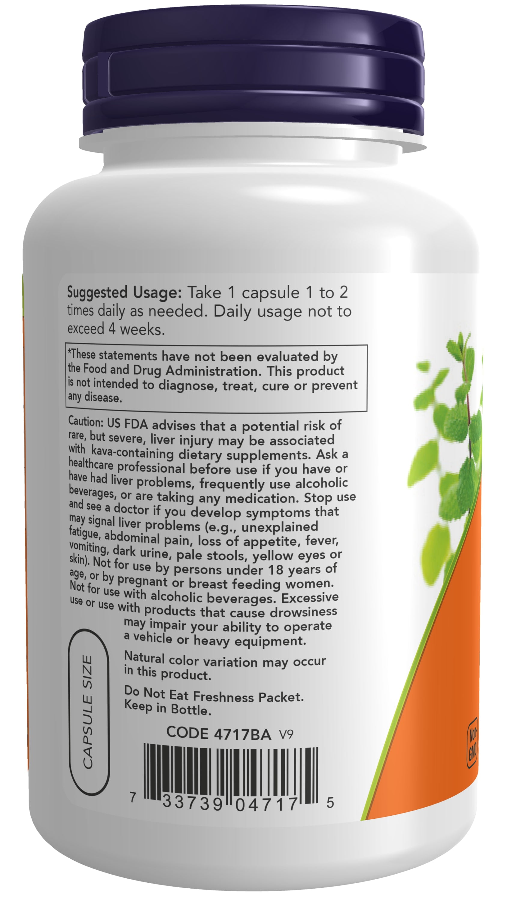 NOW Kava Kava Extract Capsules for Relaxation Blend