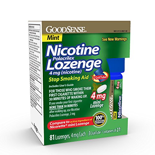 Mint Nicotine Lozenge, 4mg, Stop Smoking Aid, 81 Count