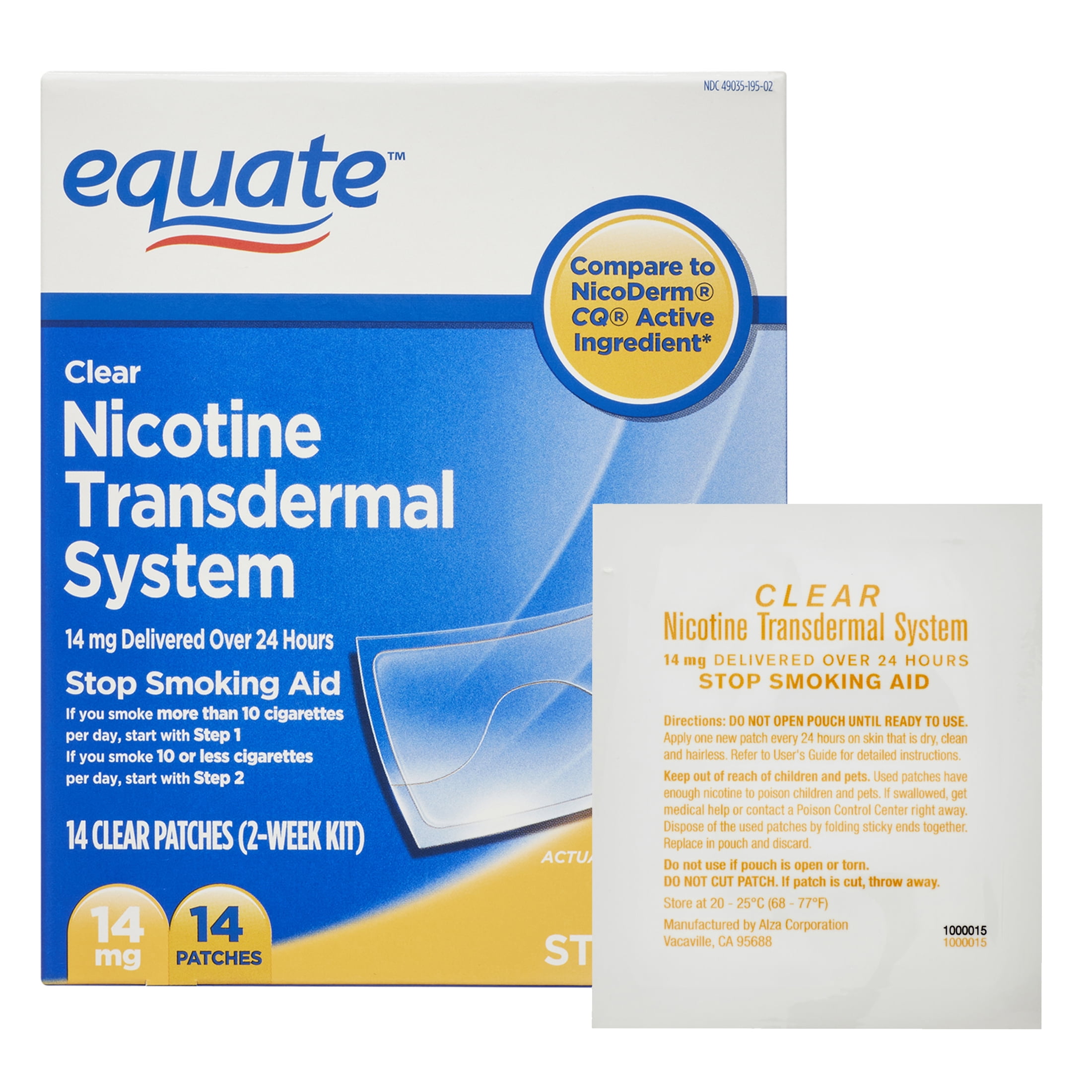 Equate 14 mg Step 2 Clear Nicotine Patches