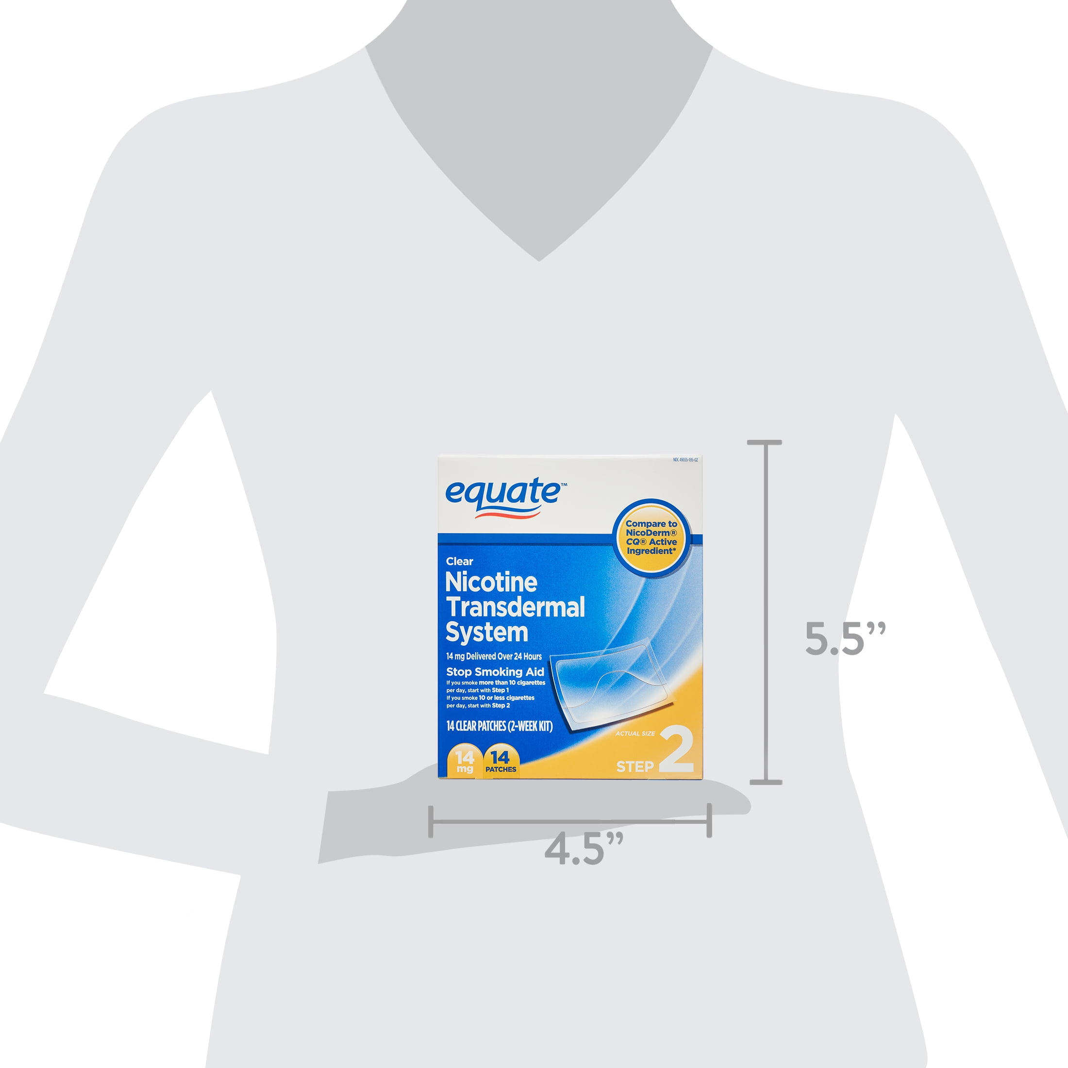 Equate 14 mg Step 2 Clear Nicotine Patches