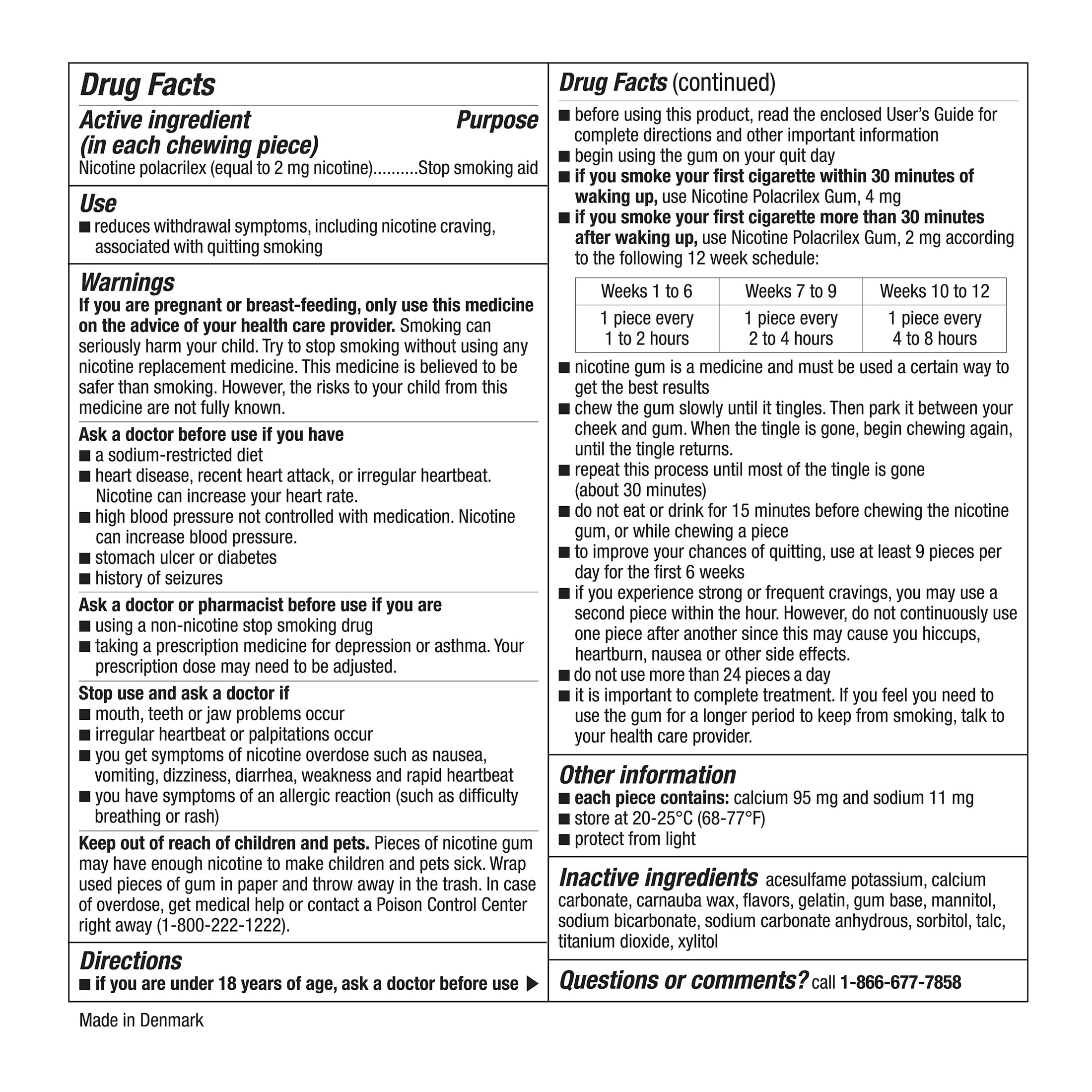 Nicotine Gum 2mg, Mint Flavor, Smoking Cessation Aid