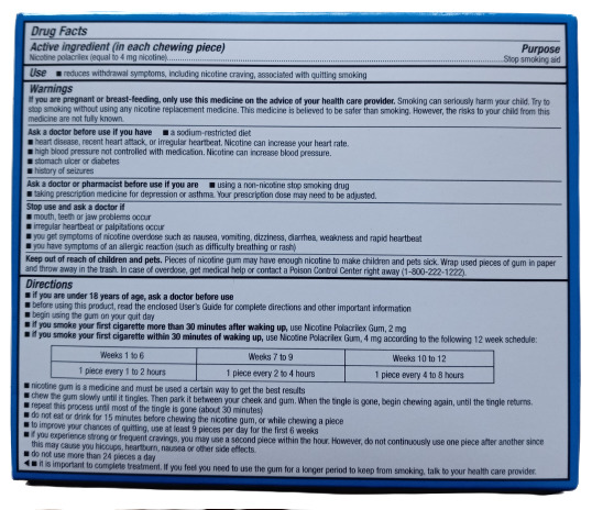 Nicotine Gum - 190 Pieces, 4mg - Stop Smoking