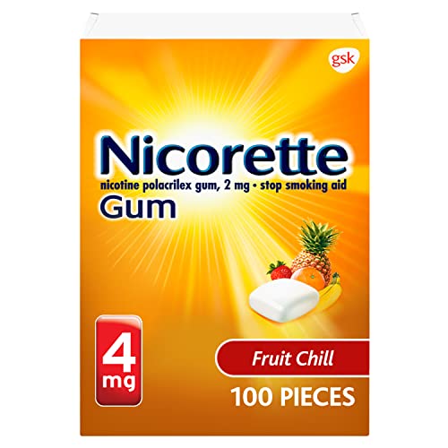 Nicorette Fruit Chill Flavored 4mg Nicotine Gum - 100 Count