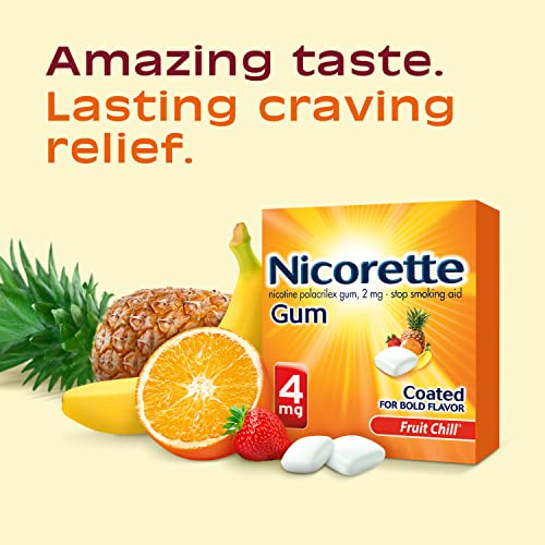 Nicorette Fruit Chill Flavored 4mg Nicotine Gum - 100 Count