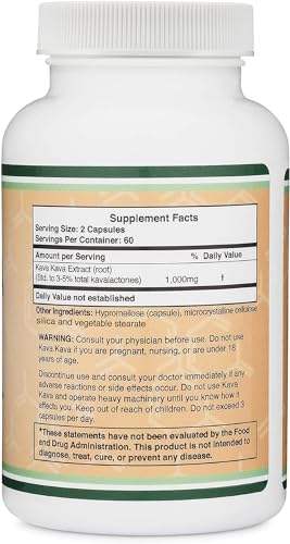 High potency Kava Kava Capsules, 1,000mg, 120 ct