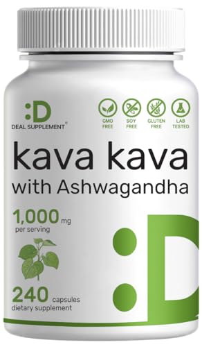 Kava Kava & Ashwagandha Supplement - 240 Capsules