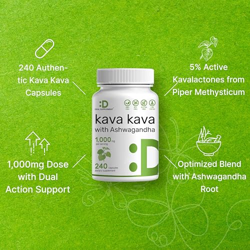Kava Kava & Ashwagandha Supplement - 240 Capsules