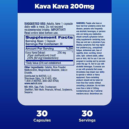 Natrol Kava Kava 200mg Capsules for Relaxation and Tension
