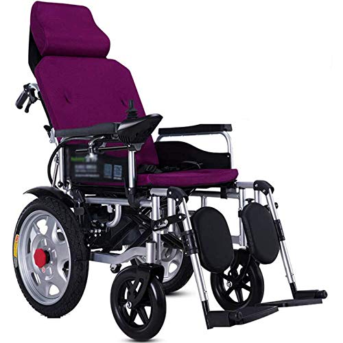 Heavy Duty Electric Wheelchair with Headrest, Folding, Lightweight