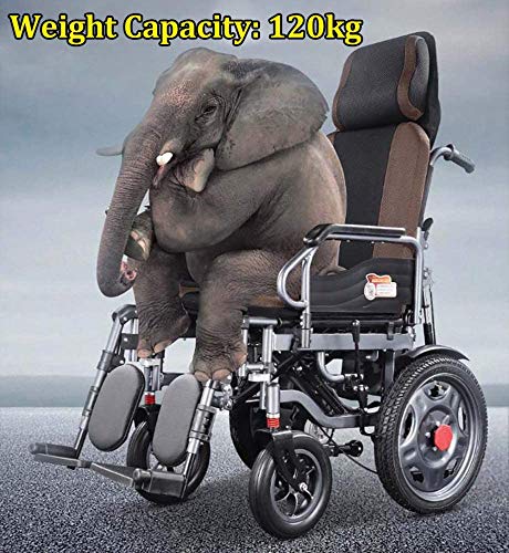 Foldable Lightweight Electric Wheelchair, 46cm Seat, 120kg Capacity