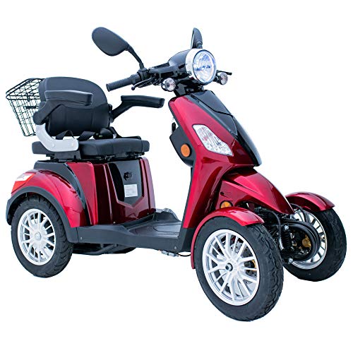 Green Power 4-Wheel Electric Mobility Scooter in Red