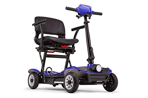 Blue Folding Pro Adult Mobility Scooter with Long Range