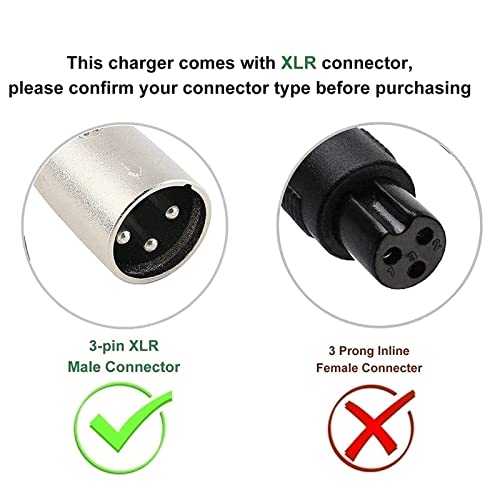 ARyee 29V 24V 5A Scooter Charger, 3 Pin Male XLR Connector Battery Charger  for Electric Wheelchair, Mobility Scooter, Motorcycle, EBike, Lawn Mower