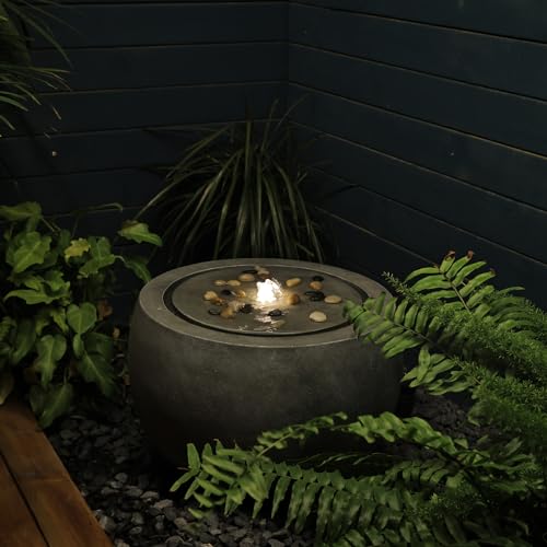 Tankana Garden Water Fountain with Lights, Pump, Pebbles