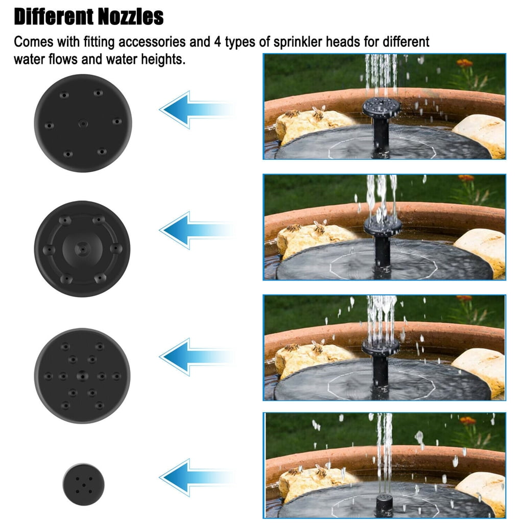Floating Bird Bath Solar Fountain for Garden Pond